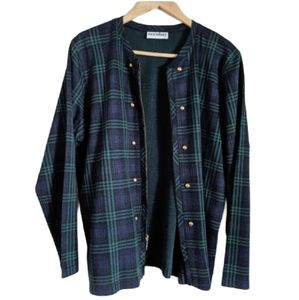 VTG ECCOBAY Tartan Plaid Studded Zip Up Cardigan Jacket